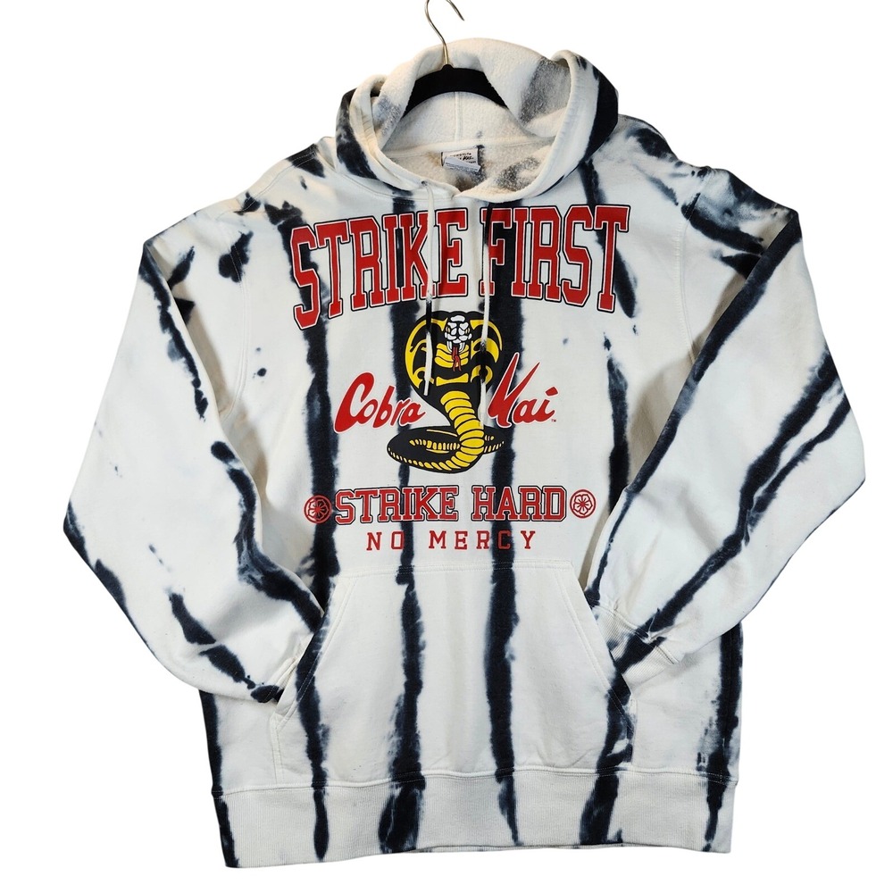 Cobra Kai Strike First Strike Hard No Mercy Tie Dye Hoodie Sweatshirt Size L